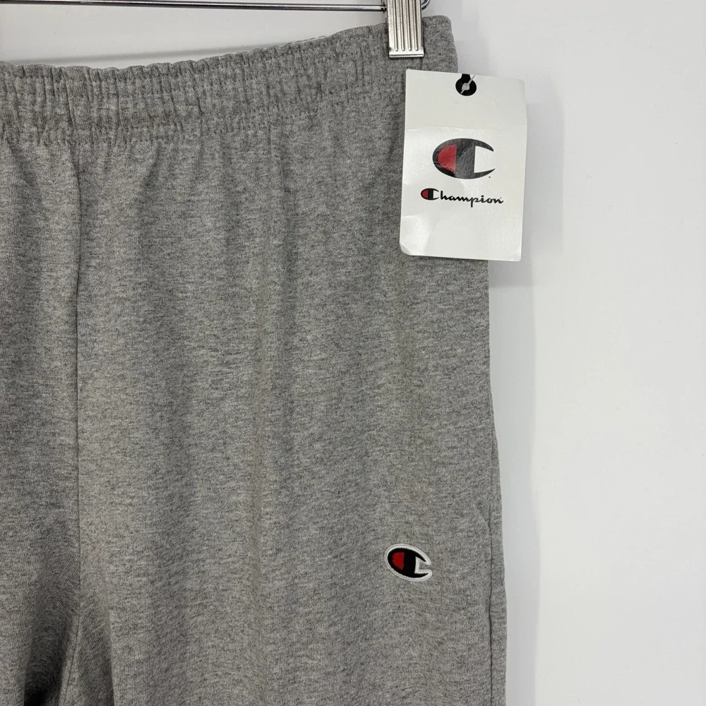 New Champion Men's Small Jersey Open-Bottom Pants Gray Athleisure Gym Pockets